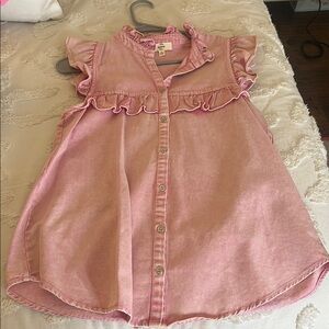 Pink Ruffled denim top